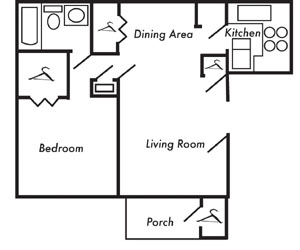1BR/1BA - Four Seasons Apartments
