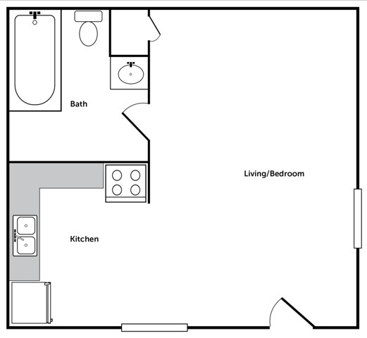 Studio Apartment in Denton, TX with a walk-in closet - Residences at The Union