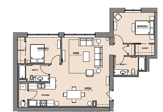 Floorplan - Hawthorne Apartments