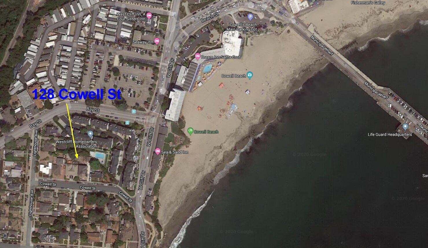 Location to Beach - 126 Cowell St
