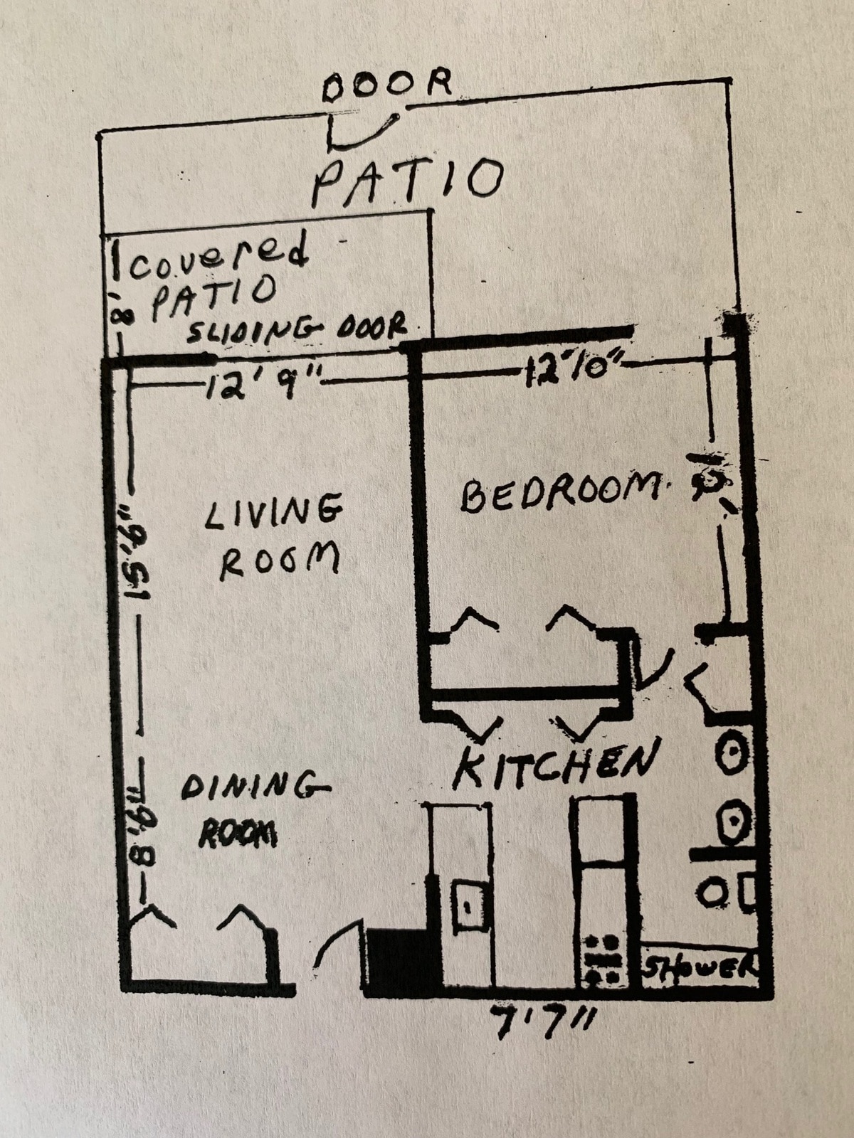 Room Dimensions Master Bedroom 12 x 13 (Main) Kitchen 7 x 8 (Main) Living Room 13 x 16 (Main) Dining Room 8 x 8 (Main) Note: All room dimensions, including square footage data, are approximate and must be verified. - 2227 Canyon Blvd