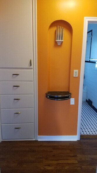 hall built in and art deco phone shelf - 1136 68th St