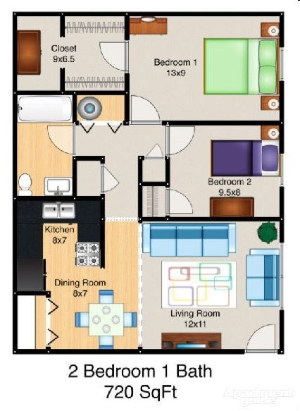 2BR/1BA - Stonebrook of West College Corner