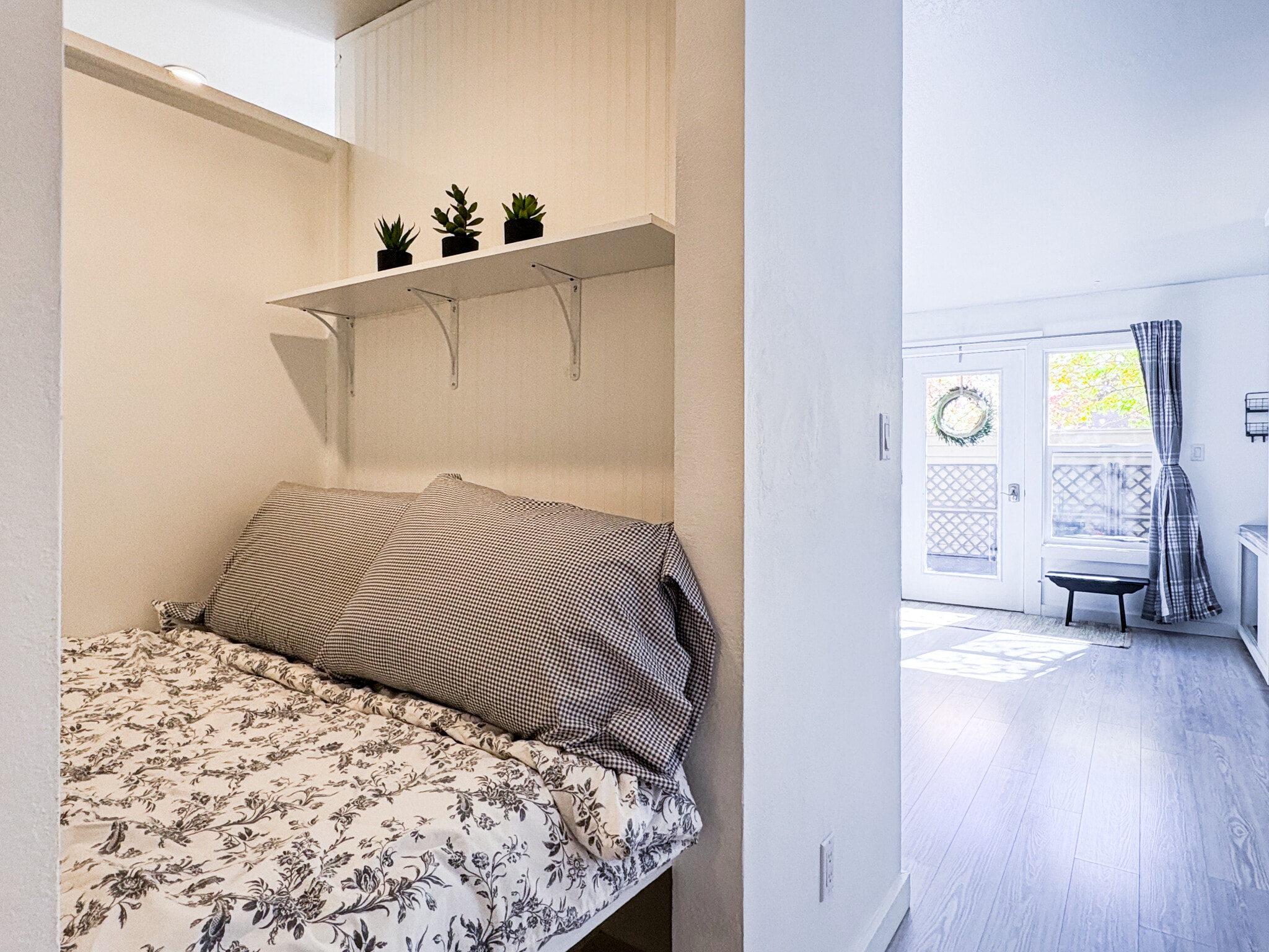 Separated cozy sleep space- unique for a studio! - 1329 Pitkin Ave