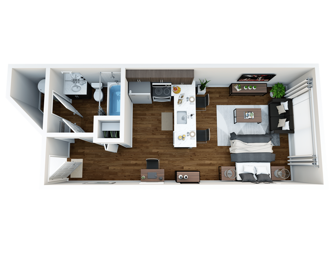 Lakeview-Studio-B-3D - Lakeview Apartments