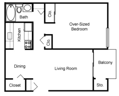 1BR/1BA - Southfield Apartments