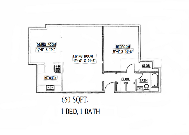 1 bed, 1 bath - Monty