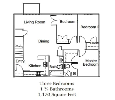 3BR/1.5BA - Rivertrail Apartments