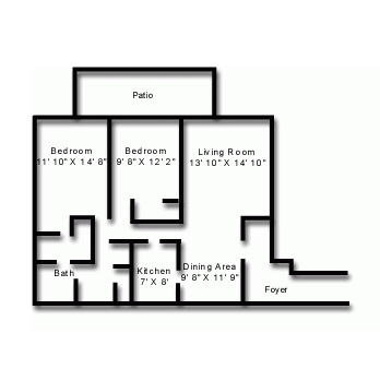 2BR/1BA - Park Place Apartments