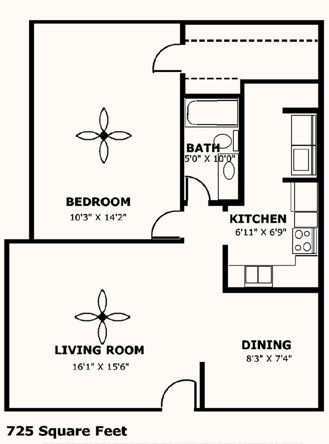 1BR/1BA - Birchwood Apartments