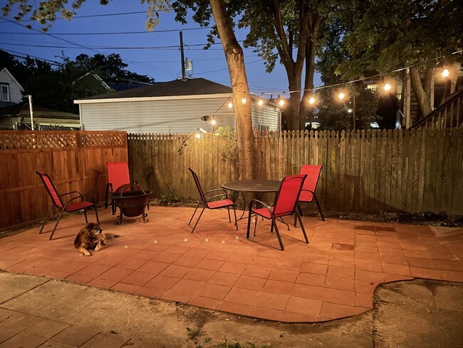 Back patio at night (dog not included :) - 4259 N Lawndale Ave