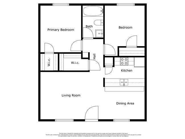 2 Bedroom Floor Plan - Spring Branch Gardens Apartments