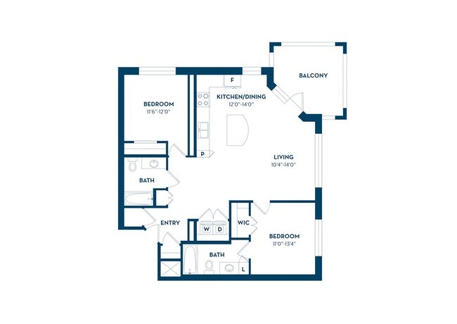 2 Bedroom | 2 Bath | 1022 SF - Vantage on Hillsborough - Phase II