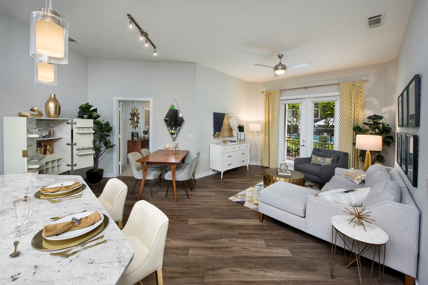 Kitchen & Living Room - Overture Buckhead South 55+ Apartment Homes