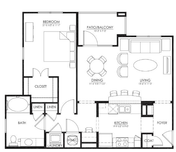 1BR/1BA 916 sq. ft. - Cambria at Cornerstone