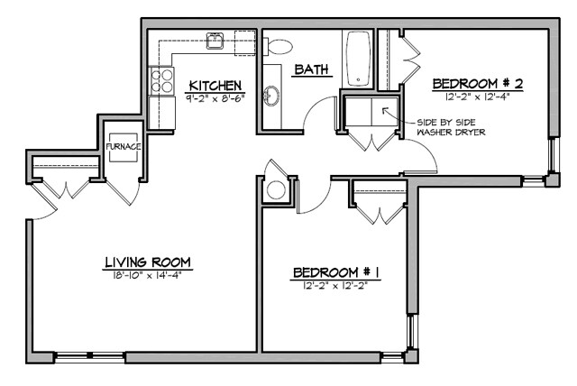 2 Bedroom, LG Garden - Eagles Ridge Apartments