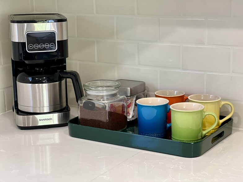 Coffee stays hot longer in the carafe-style pot. - 2824 S Orange Dr