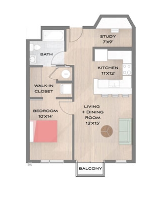 1BR/1BA - Morena Place I & II