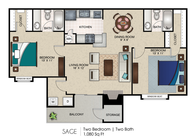 Floorplan - Indian Creek Apartments