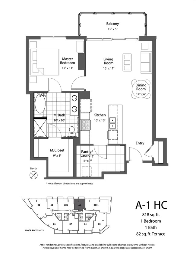 1BR/1BA - One Lincoln Park