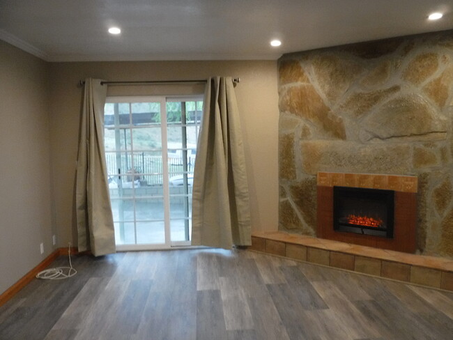 Living room with fireplace decor - 11117 Hadler Dr