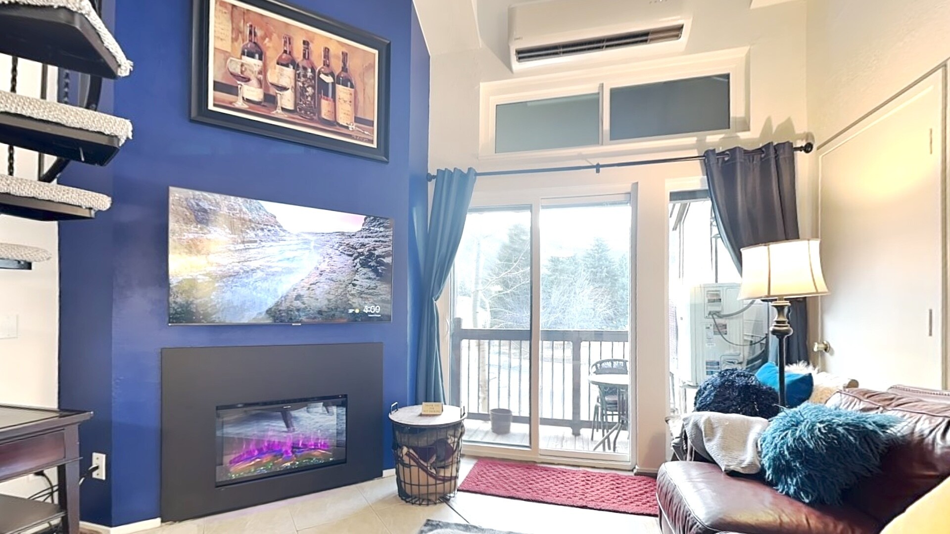 living room with fireplace, wifi throughout, hd smart tv - 1530 Empire Ave