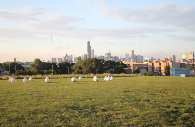 Skyline from top of hill in Palmisano Park one block away - 2950 S Poplar Ave