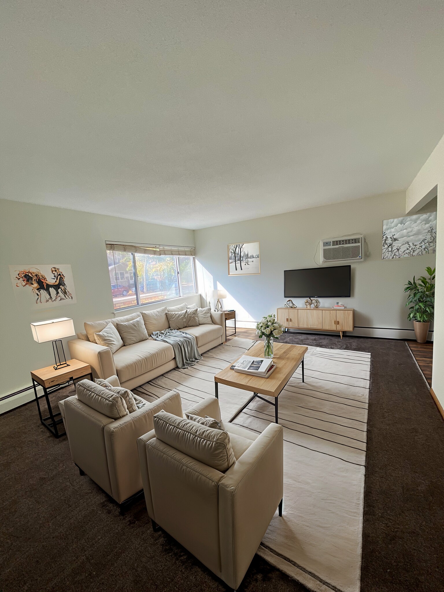 Virtually Staged Living Room - University Terrace Apartments