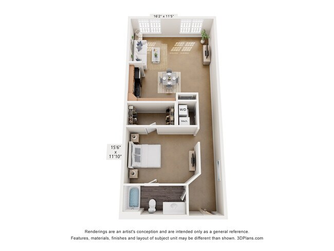 A6 Floorplan at Alpha Mill Apartments - Alpha Mill