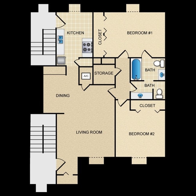 2BR/1.5BA - The Sterling