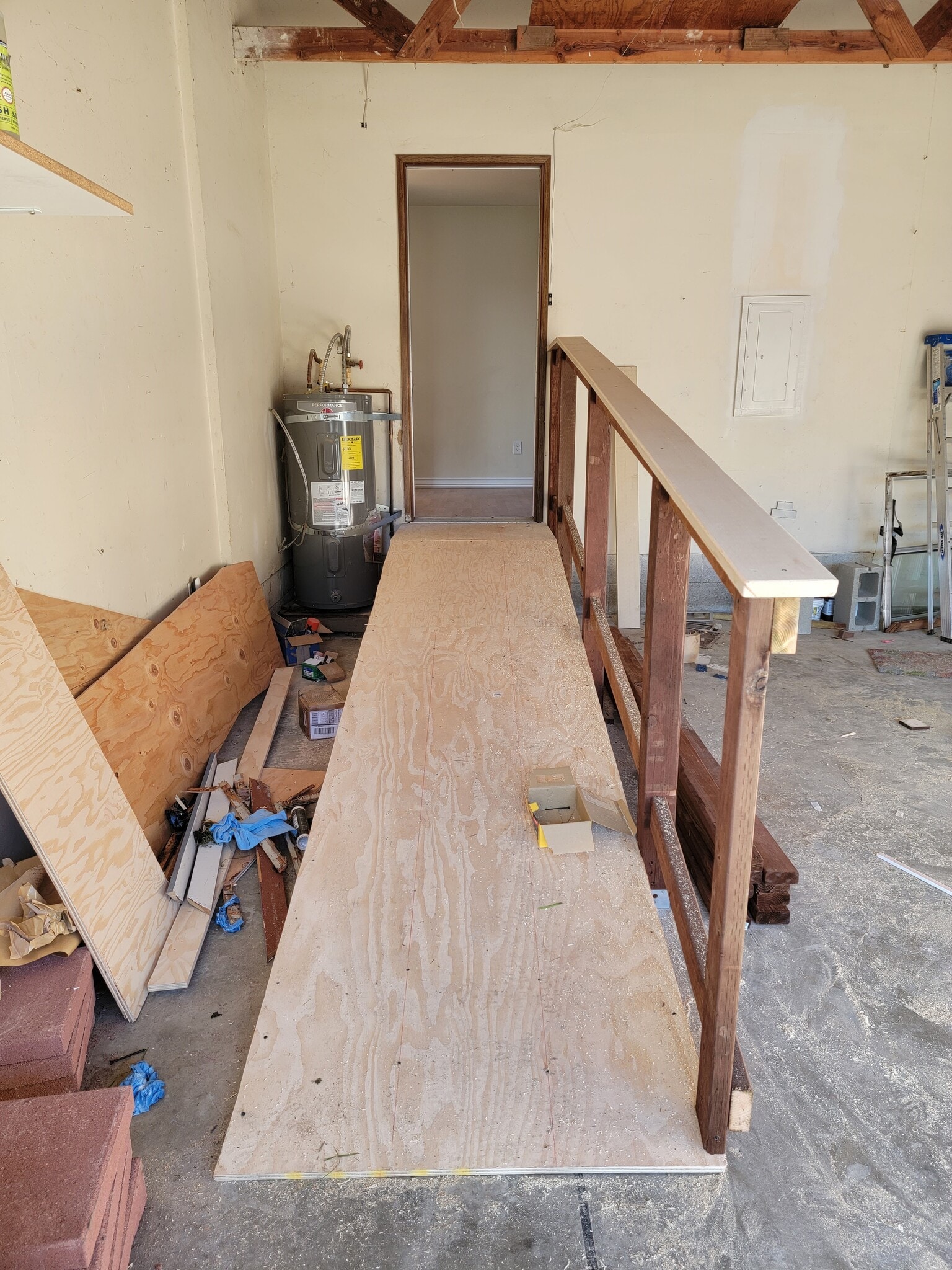 new handicap ramp in garage with autmatic door opener - 2710 Oliver Ave