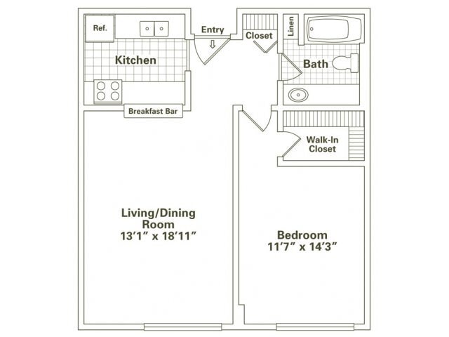 Floorplan - Oak Park City Apartments