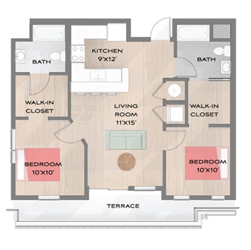 2BR/2BA - Morena Place I & II