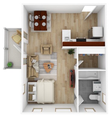 374 SqFt - Cherokee Arms