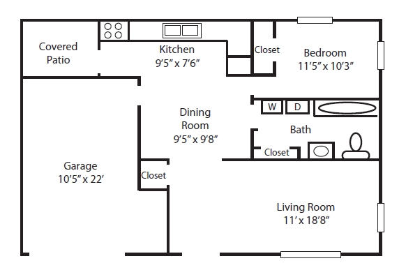 1BR/1BA - Fountainview Village Apartments