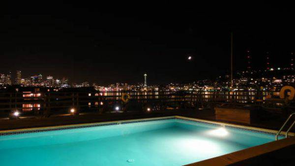 Pool at night - 2301 Fairview Ave E