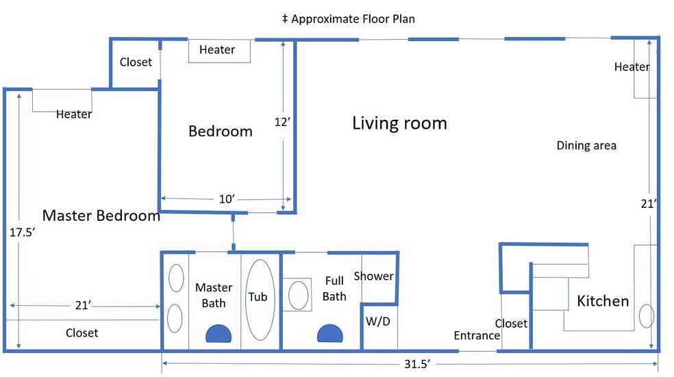 Approximate Floor Plan - 1280 21st St NW