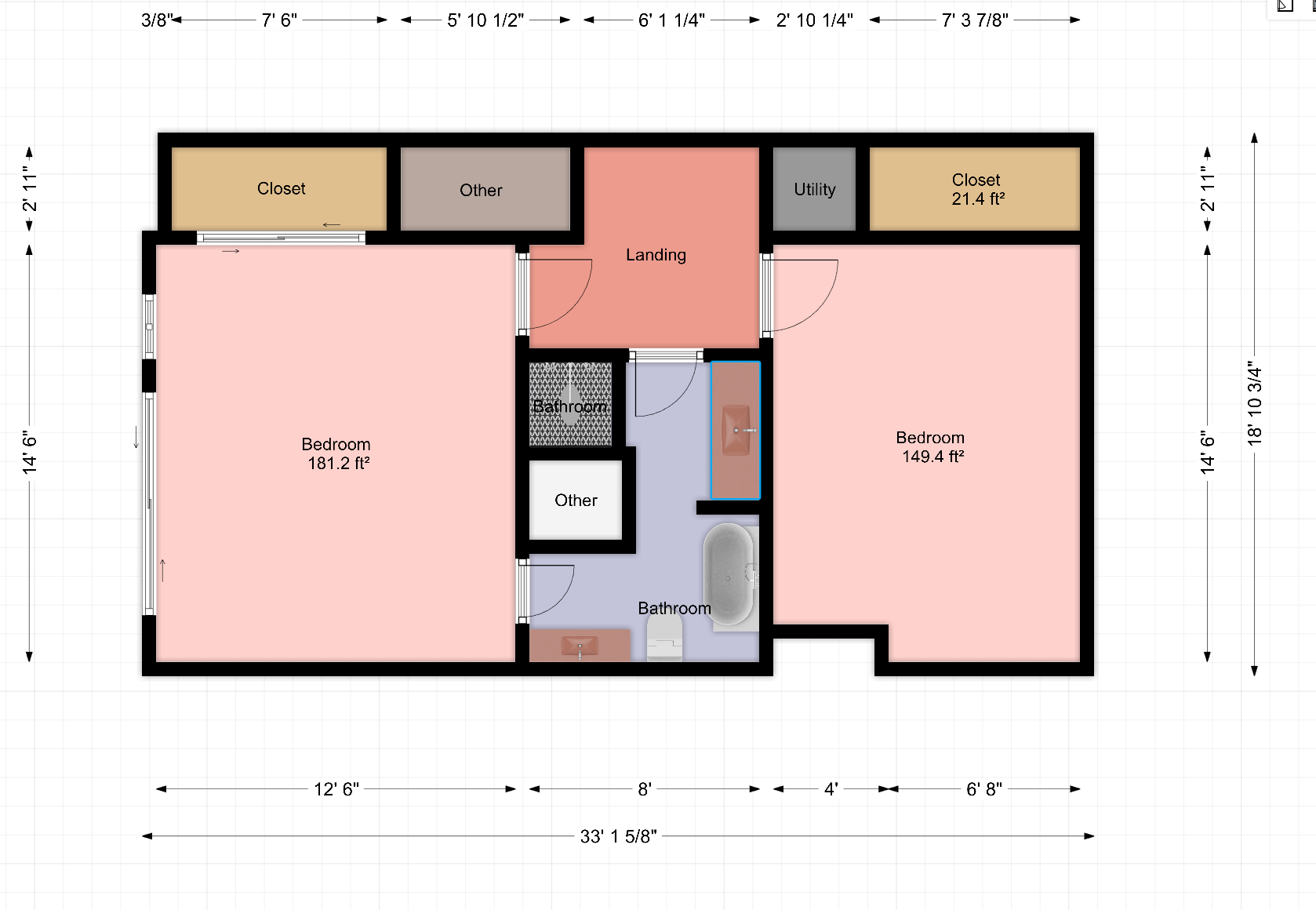 Upstairs Floorplan - 1218 9th St