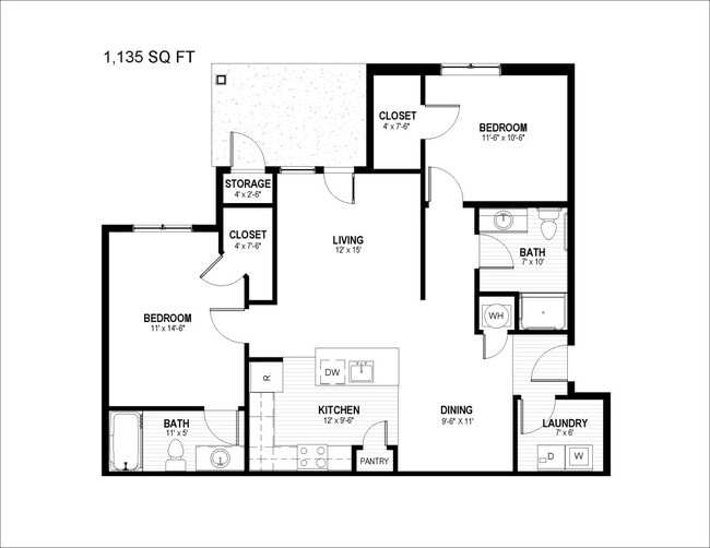 2A 1135 sqft - Belmond Flats
