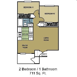 2BR/1BA - Riverstone Apartments