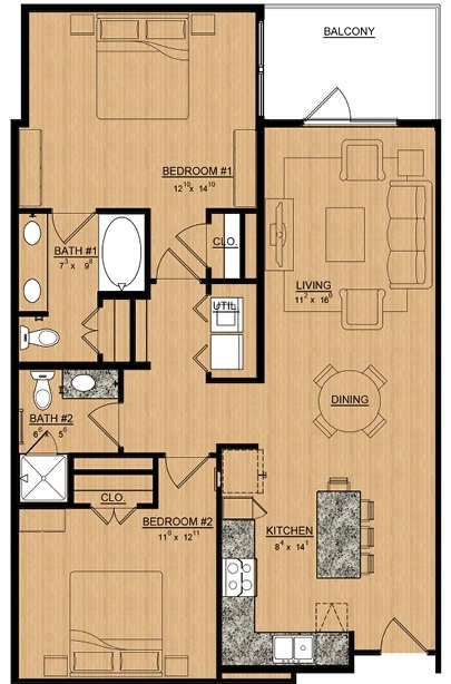 Floorplan - Magnolia Lofts on Vickery