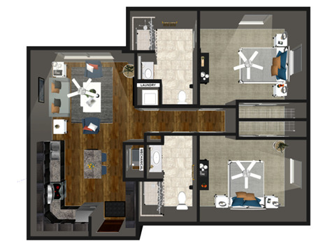 Floorplan - Valley House Flats 55 Year and Older