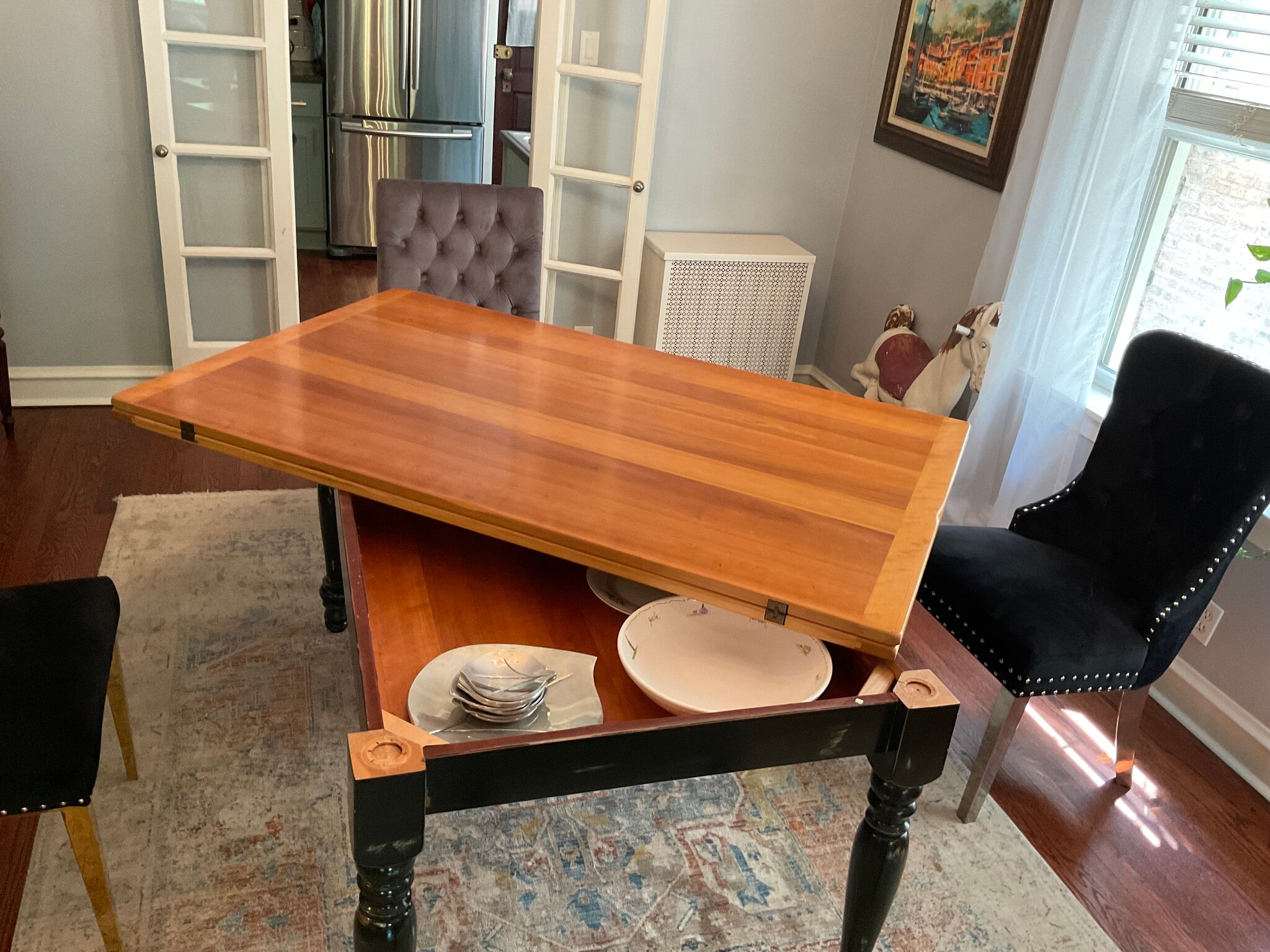 Storage in the dining table - 825 Forest Ave