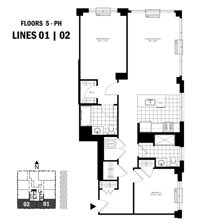 2BR/2BA - The Berkshire