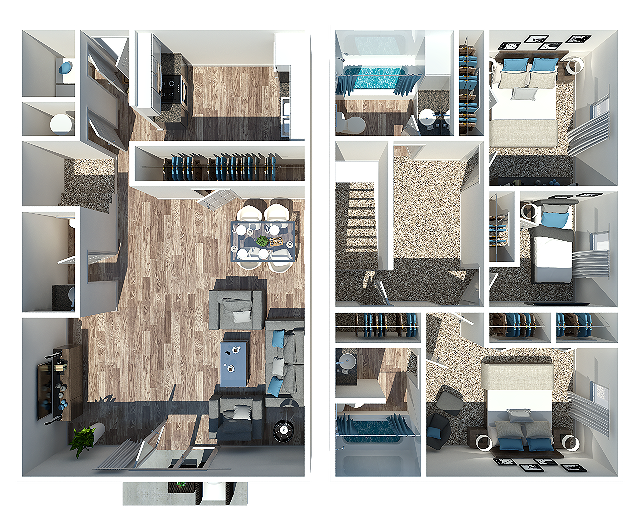 3 Bedroom | 2.5 Bathroom | 1332 Sq Ft - Watermark