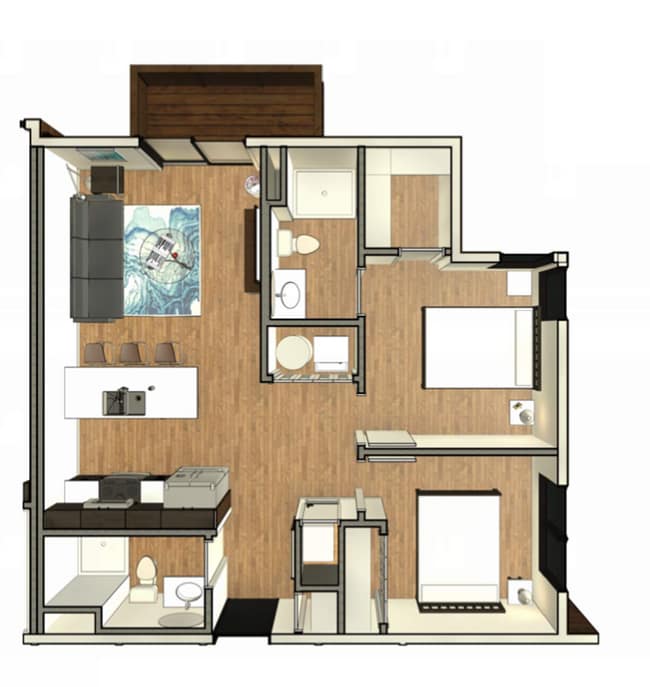 Primary Photo - Modern 2-Bed, 2-Bath Apartment in the Hear...