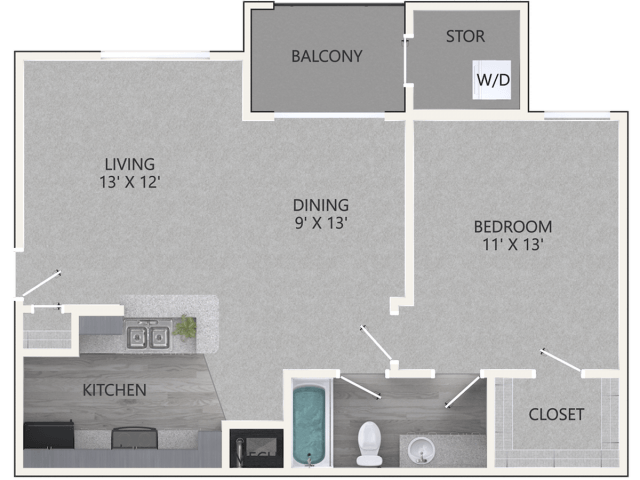 Floorplan - Waterford Creek Apartments