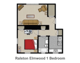 1 Bedroom - Ralston Elmwood Apartments