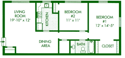 Two Bedroom Flat - Cedar Tree Village Apartments