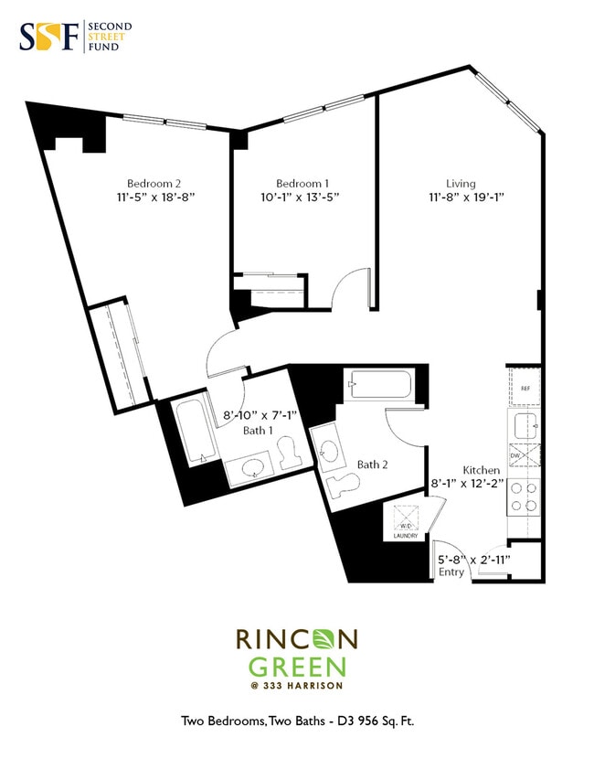 D3 2B2B 956 SQFT - Rincon Green